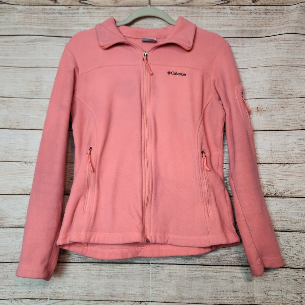 Columbia Womens Jacket Pink Long Sleeve Full Zip Benton Springs Fleece Size M